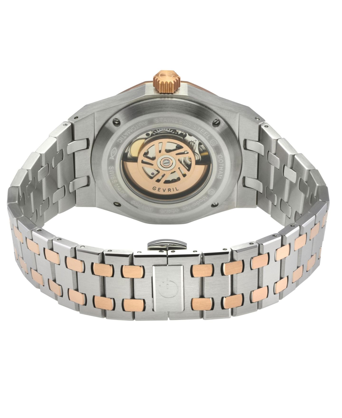 Мужские часы Gevril Gotham Swiss Automatic Two tone SS/IPRG Bracelet Watch — фото 3