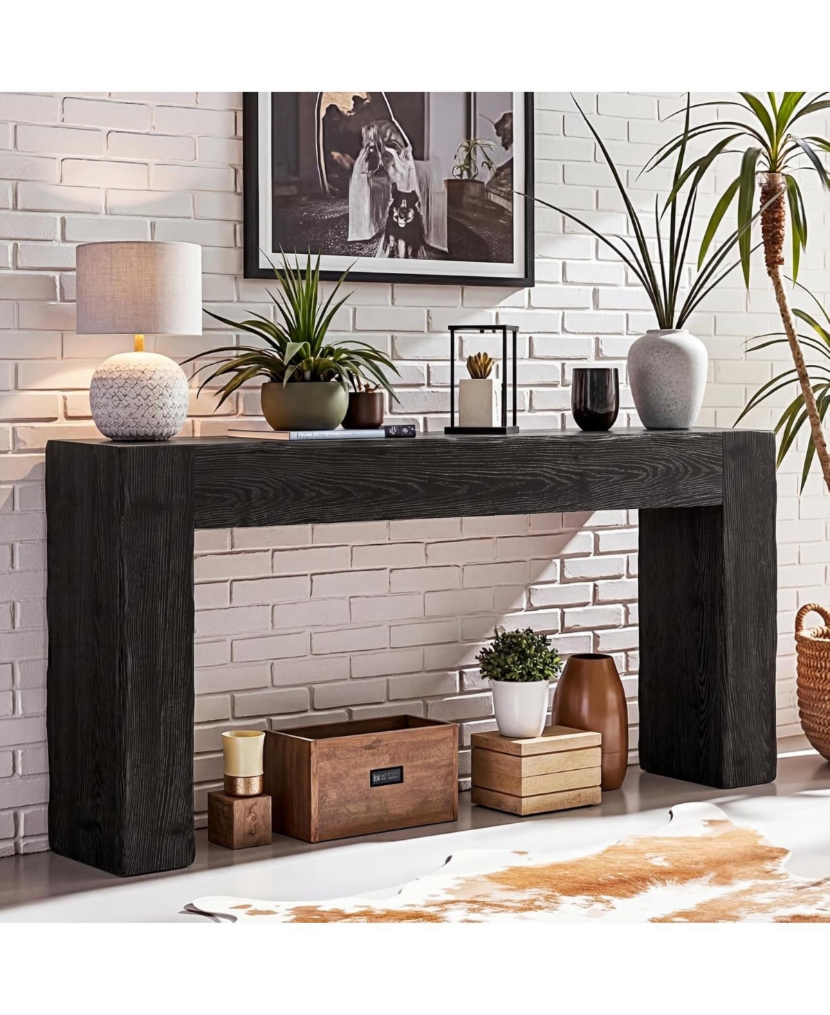 Tribesigns 63" Solid Wood Console Table