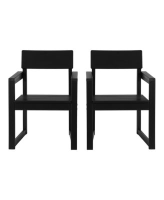 Modern HDPE Outdoor Patio Dining Arm Chairs (Set of 2)