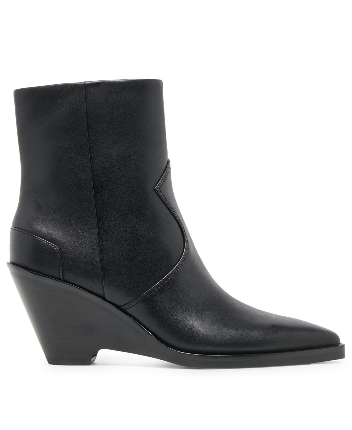 Женские ботинки Dolce Vita Ashtin Wedge Heel Dress Booties, цвет: Чёрный кожаный — фото 2