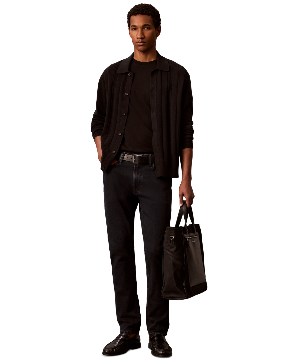 Calvin Klein Men's Slim-Fit Stretch Denim Jeans - BLUE BLACK STONE