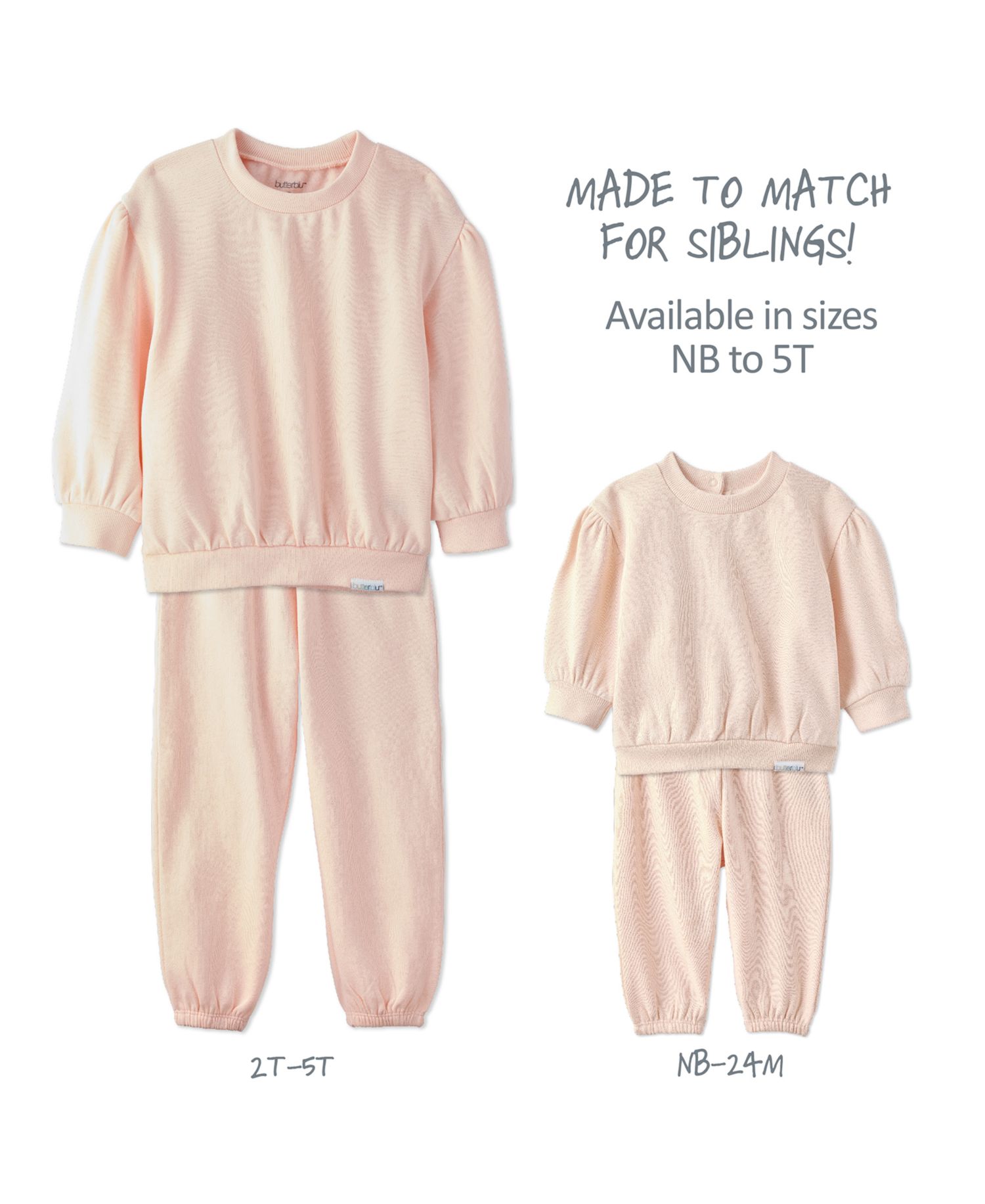 Baby Girls' Long-Sleeve Solid Sweatshirt and Pants, 3-Pack