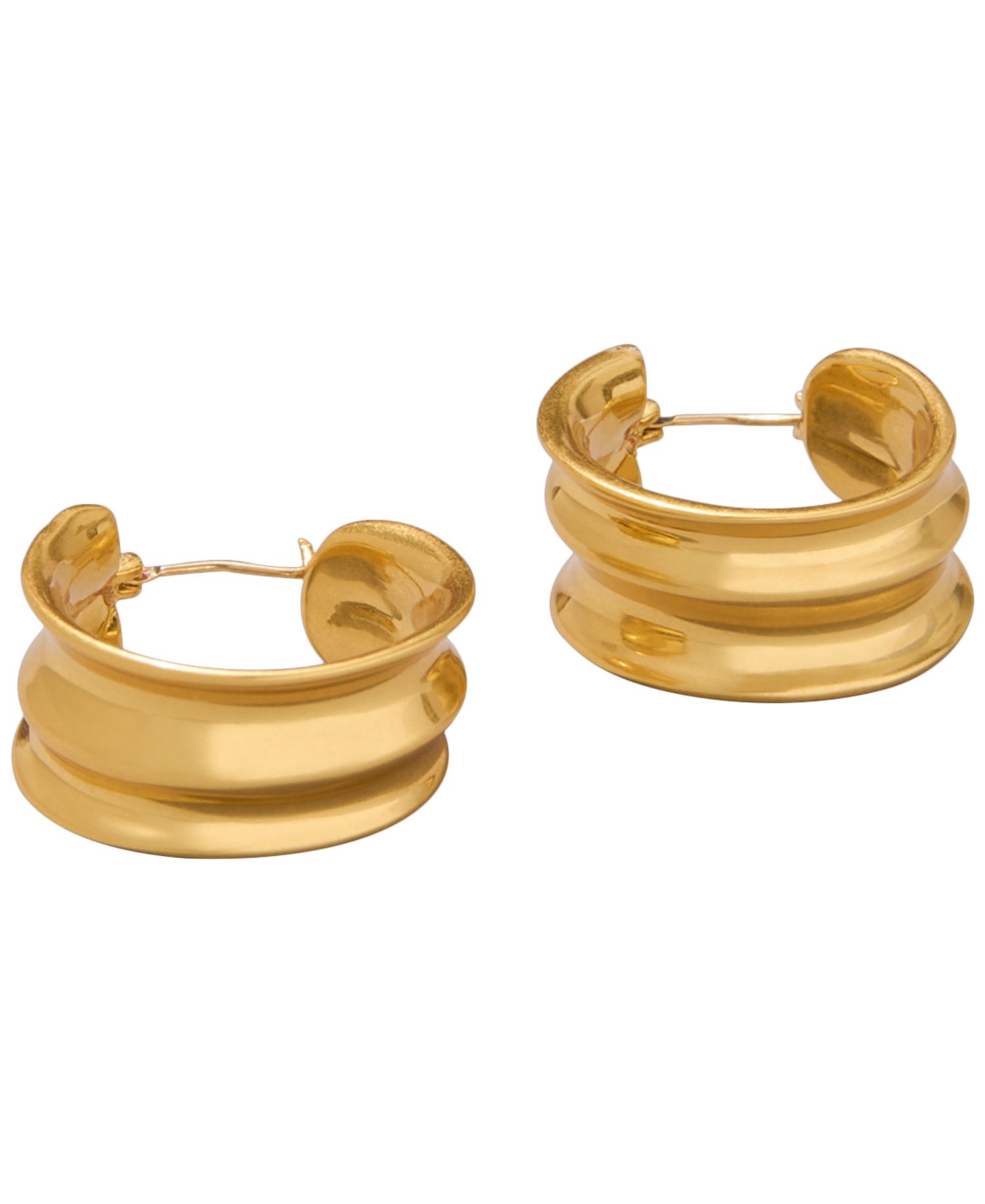 Gold-Plated Twisted Hoop Earrings