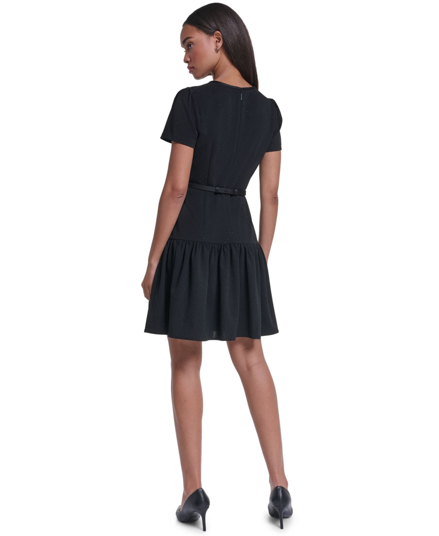 Women's Crepe A-Line Drop-Waist Dress