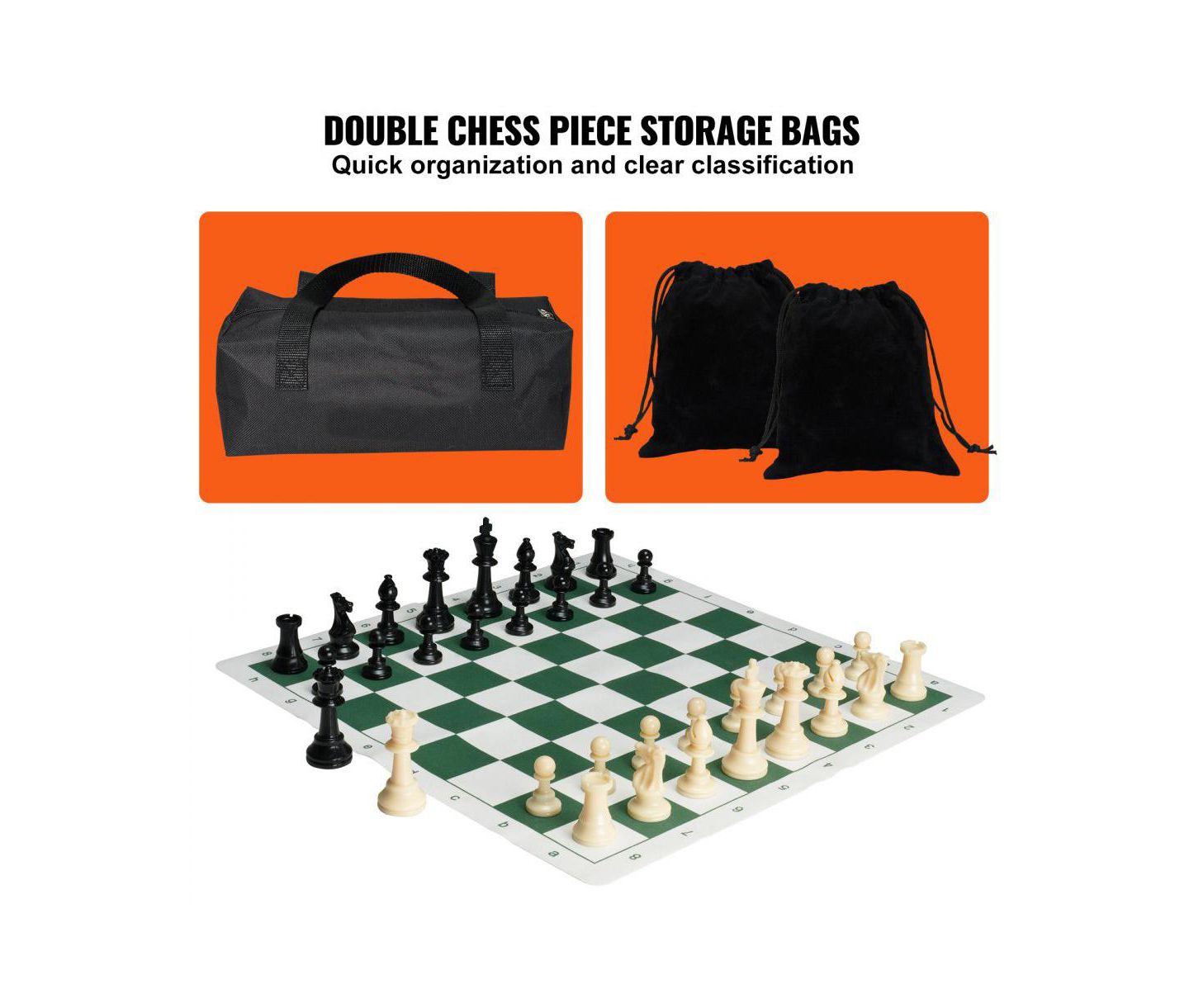 Детские игрушки Slickblue Tournament Portable Weighted Pieces Chess Set, Ages 5+, цвет: Разноцветный — фото 7