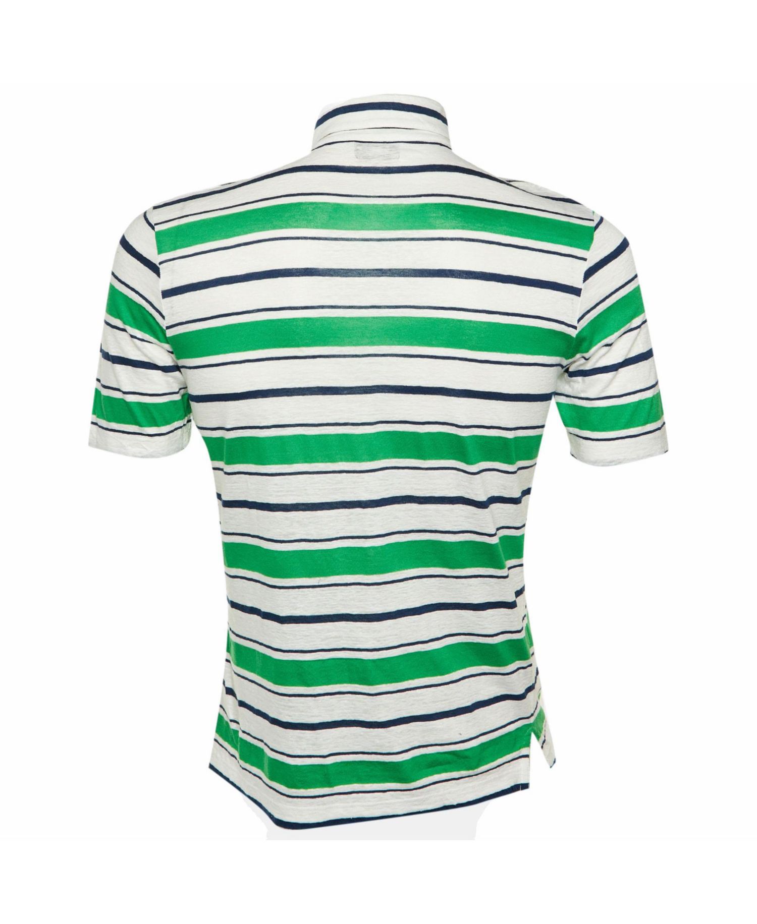 Pre-Owned HERMES Men's Striped Linen and Cotton Polo T-Shirt