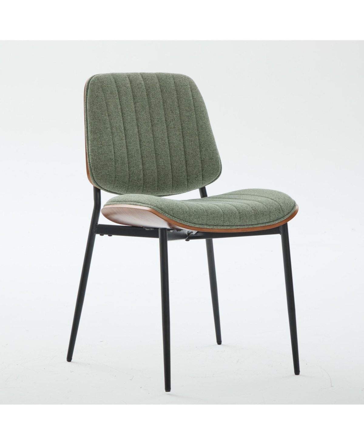 Flynama Mid-Century Modern Linen Dining Chairs Set of 2, Upholstered Chair with Walnut Bentwood Back