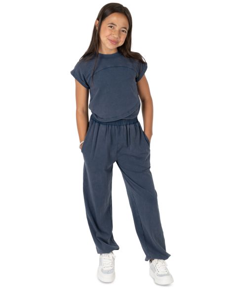 Комплект Tween Diva Washed Jersey Knit Long-Sleeve Top and Joggers, 2-Piece Set для девочек, цвет: Тёмно-синий