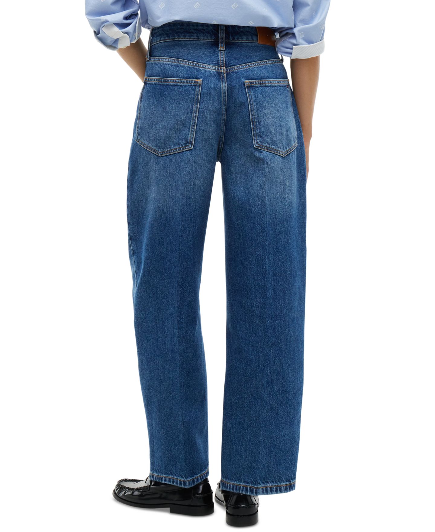 Женские джинсы Tommy Hilfiger Barrel High-Waisted 100% Cotton, цвет: Средняя варка — фото 4