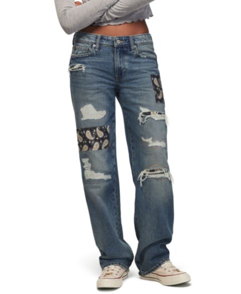 Женские джинсы Lucky Brand Lucky Legend Patchwork Baggy Mid-Rise Bootcut, цвет: Boy Bands