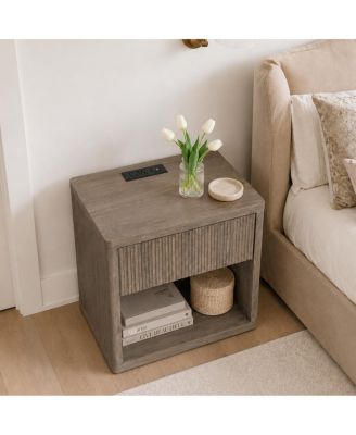 Alder Fluted Nightstand with Drawer Storage