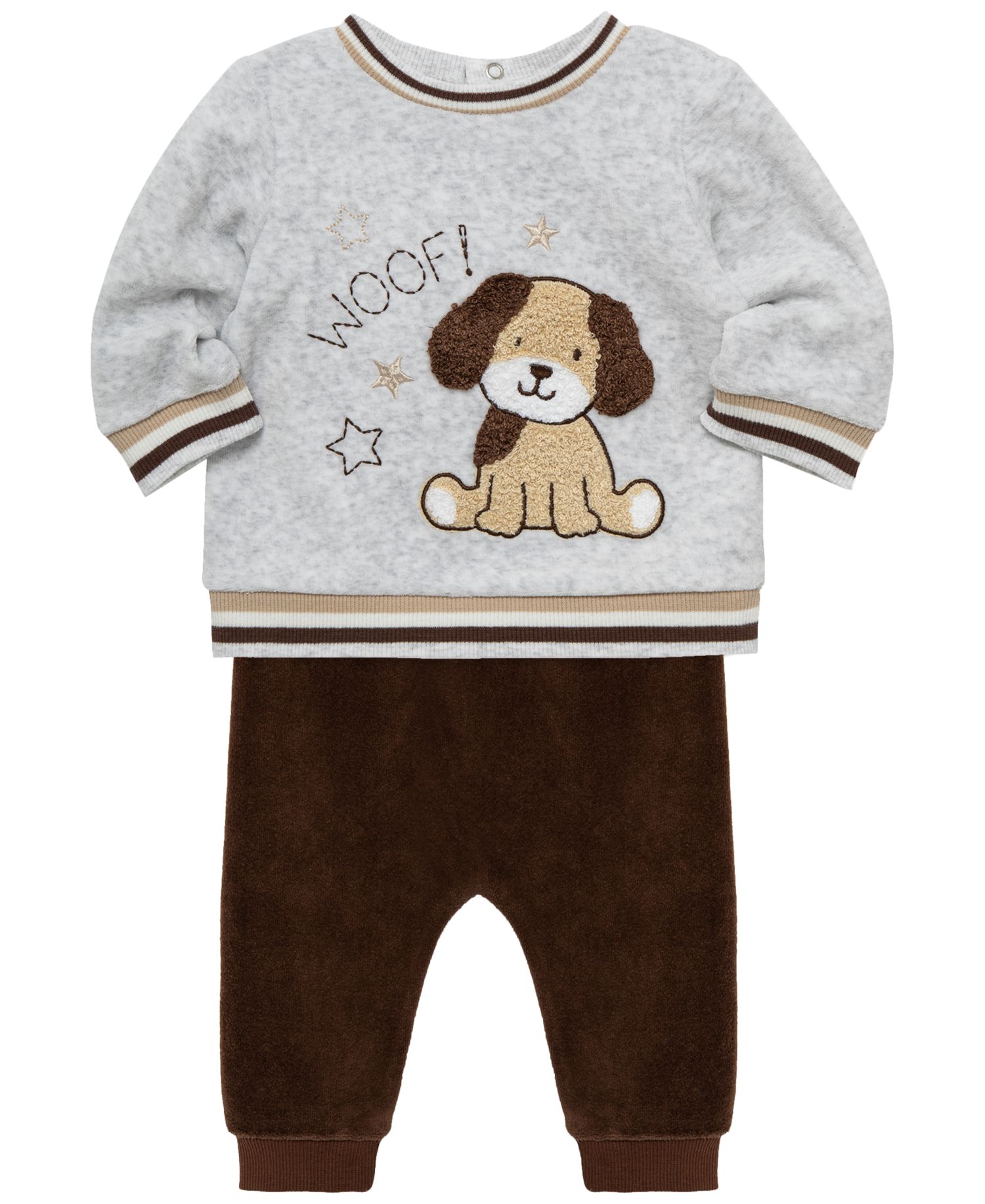 Baby Boys' Woof Crewneck Sweatshirt and Pants, 2-Piece Set
