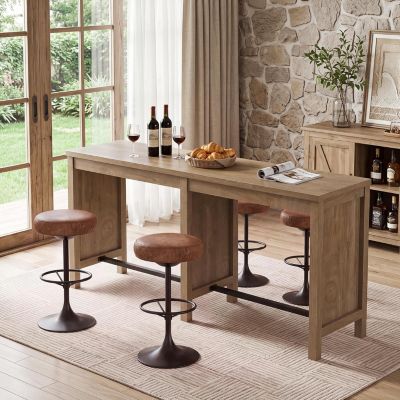 70.9-Inch Long Bar Table for 4-6,Rustic Farmhouse Pub Table