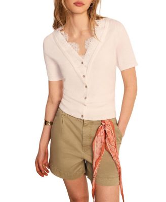 Women's Cotton Lace Trim Top