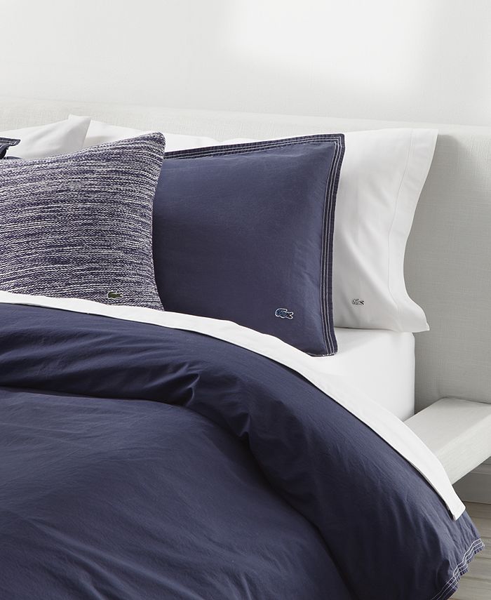 Lacoste Home CLOSEOUT! Relaxed & Washed Indigo Blue King Duvet Set Macy's