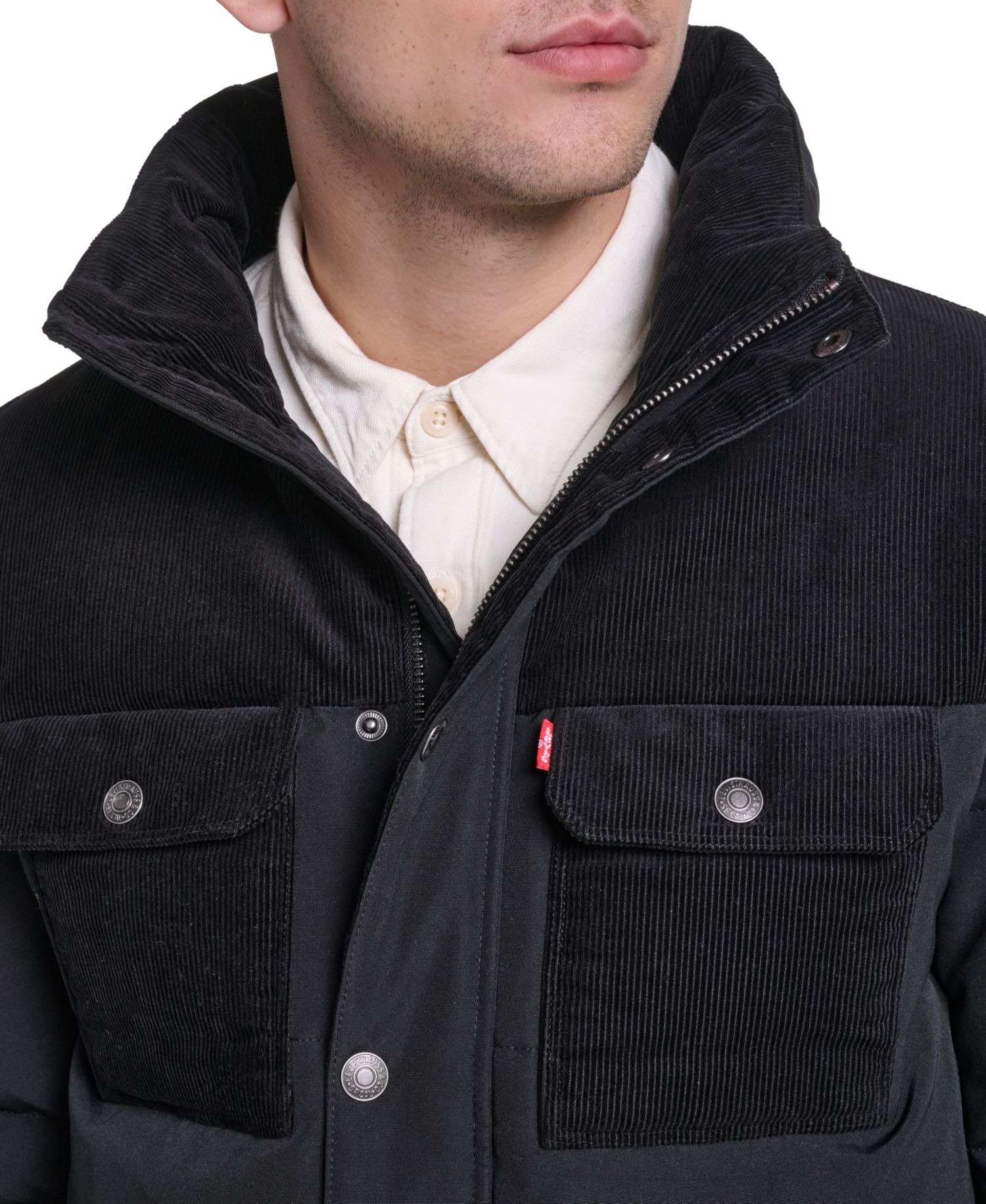 Men's Mixed-Media Puffer Jacket
