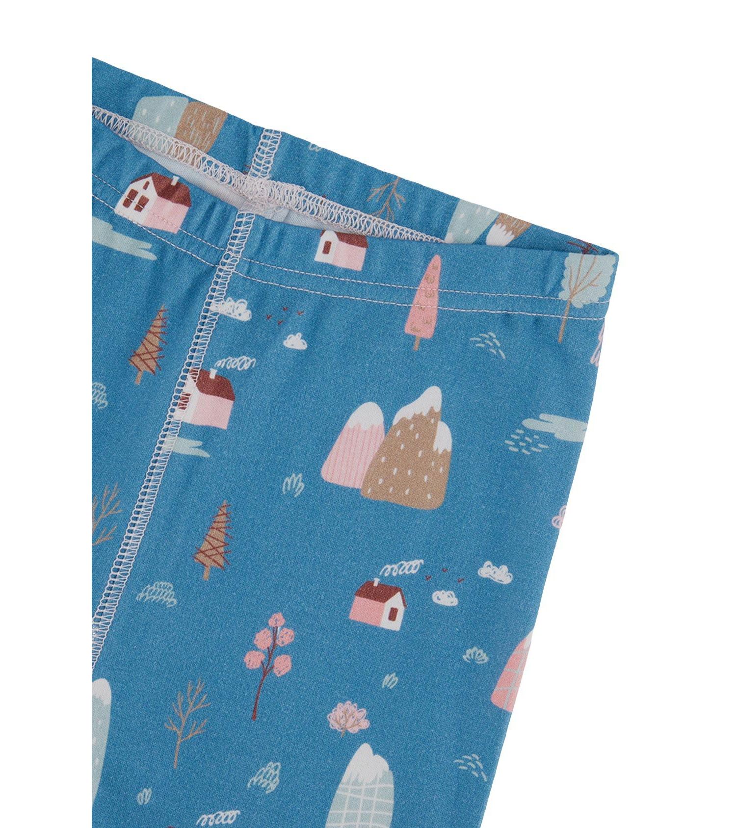 Little Girls 6-12 Cotton Two Piece Pajama Set House Print
