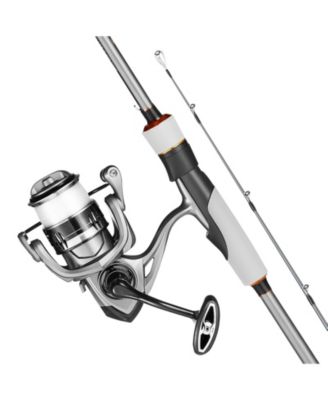 Two-Piece IM6 Spinning Rod and Reel Combo 6.5 ft with EVA Handle and Reversible Left or Right Crank