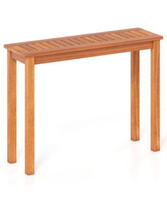 40 in. Solid Shorea Hardwood Plant Display Shelf with Slatted Top