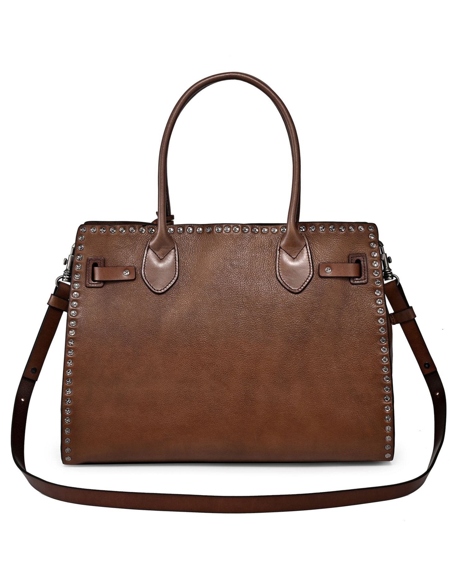 Westland Large Studded Leather Satchel Bag