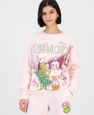 Juniors' Grinch and Max Crewneck Long-Sleeve Fleece Sweatshirt
