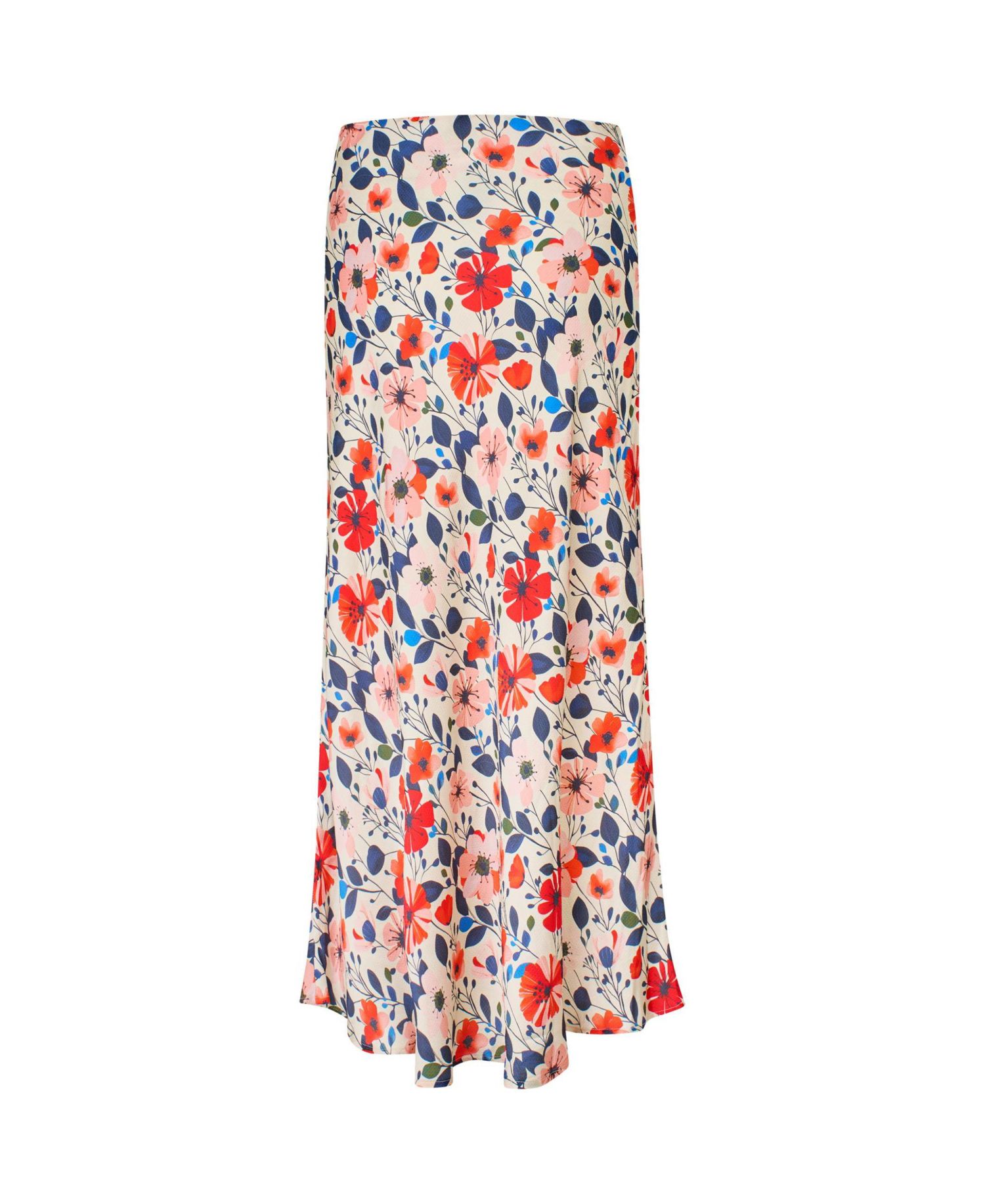 Women's High-Waist Floral Midi Skirt