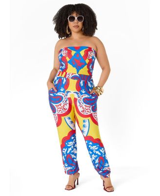Plus Size High-Rise Printed Pull-On Joggers