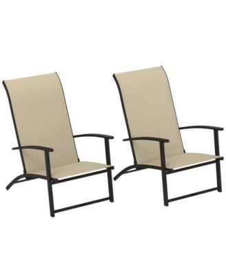 A set of 2 outdoor dining chairs, armchair, folding chair, terrace chair, camping chair, garden chair, beige(chair only