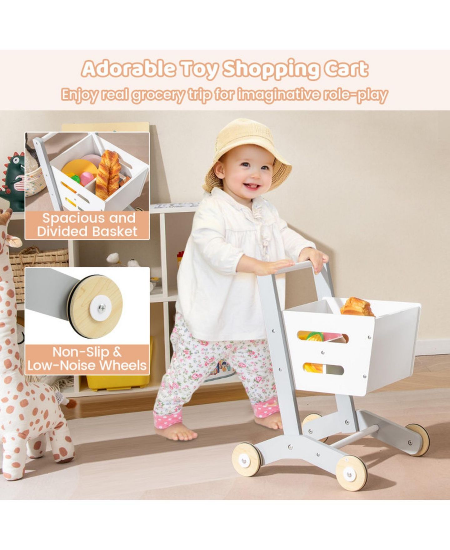 Детский игровой набор SUGIFT Convertible Kids Grocery Store 3-Piece Playset, Ages 3+, цвет: Белый — фото 5