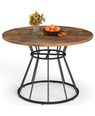 47-Inch Round Farmhouse Dining Table for 4