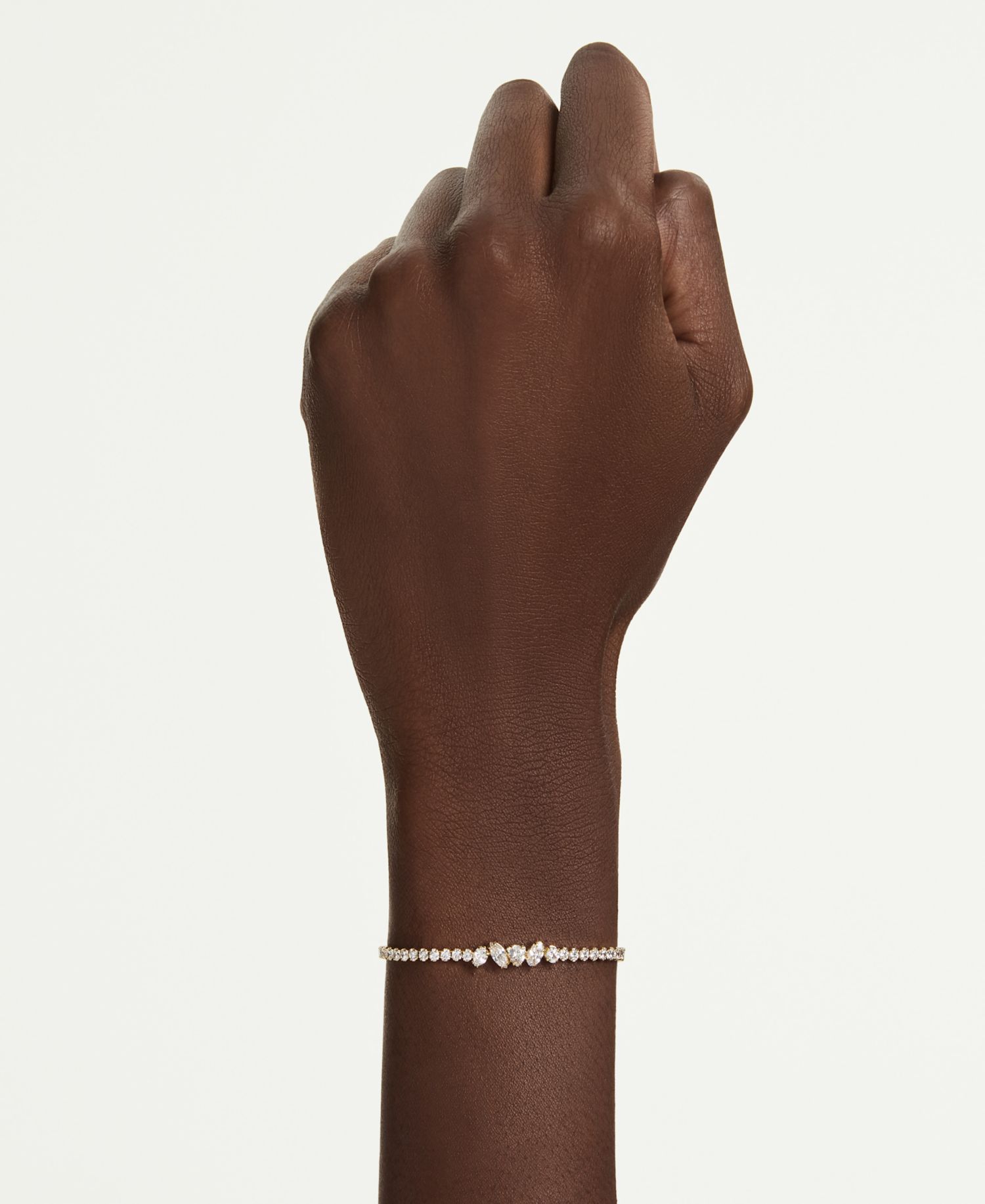 Gold-Tone Plated White Crystal Bracelet