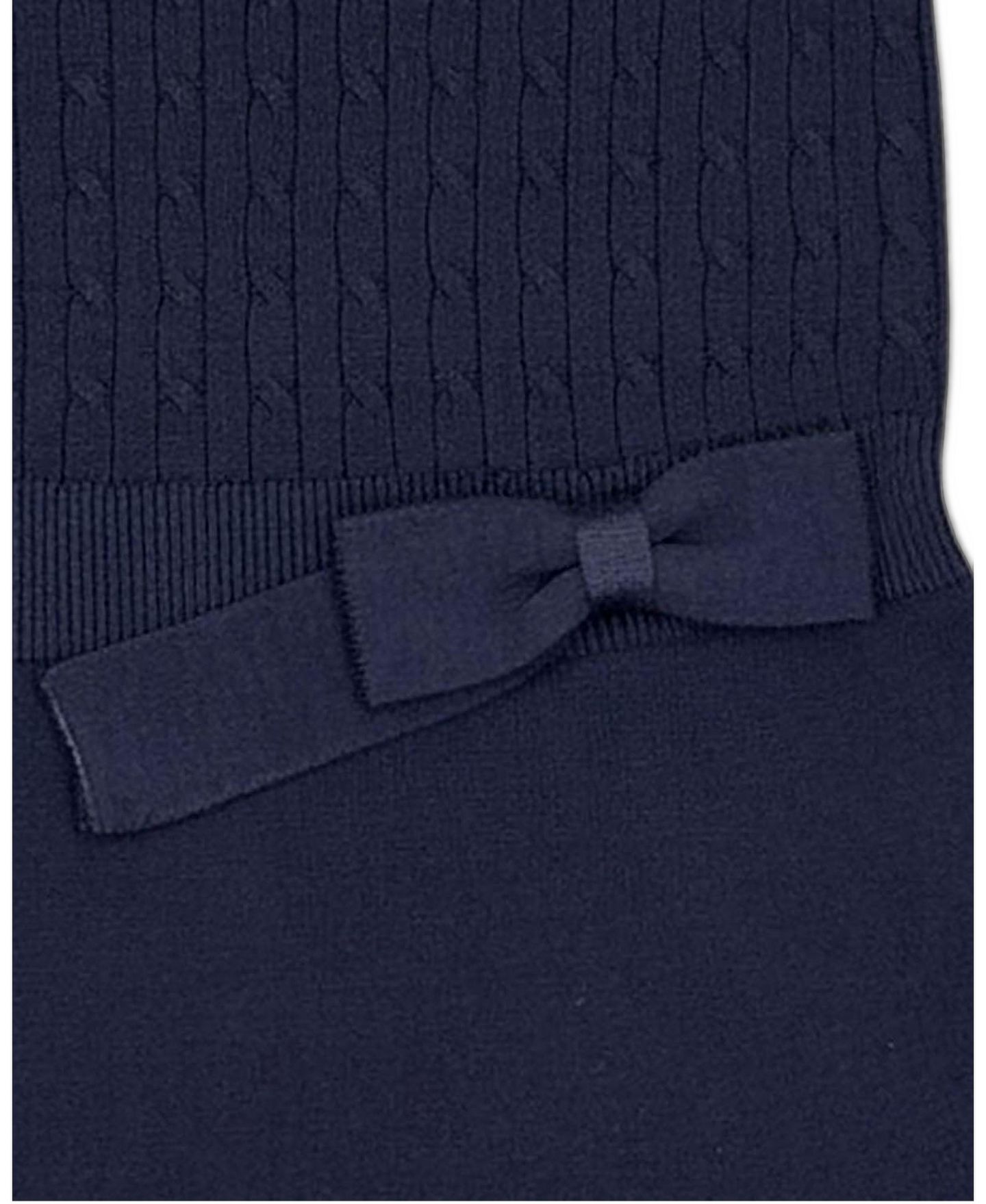 Платье Hope & Henry Organic Short Sleeve Cable Sweater Dress для девочек, цвет: Тёмно-синий — фото 3