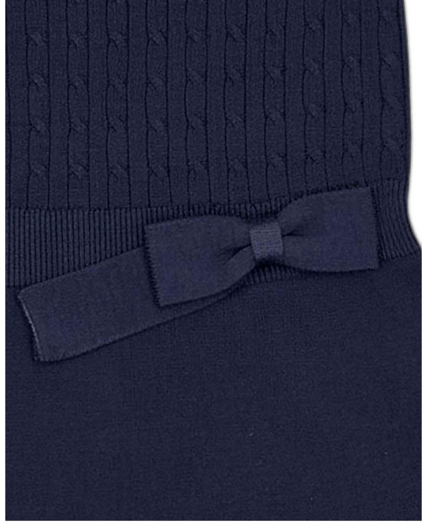 Little and Big Girls (6 - 12) Organic Short Sleeve Cable Sweater Dress