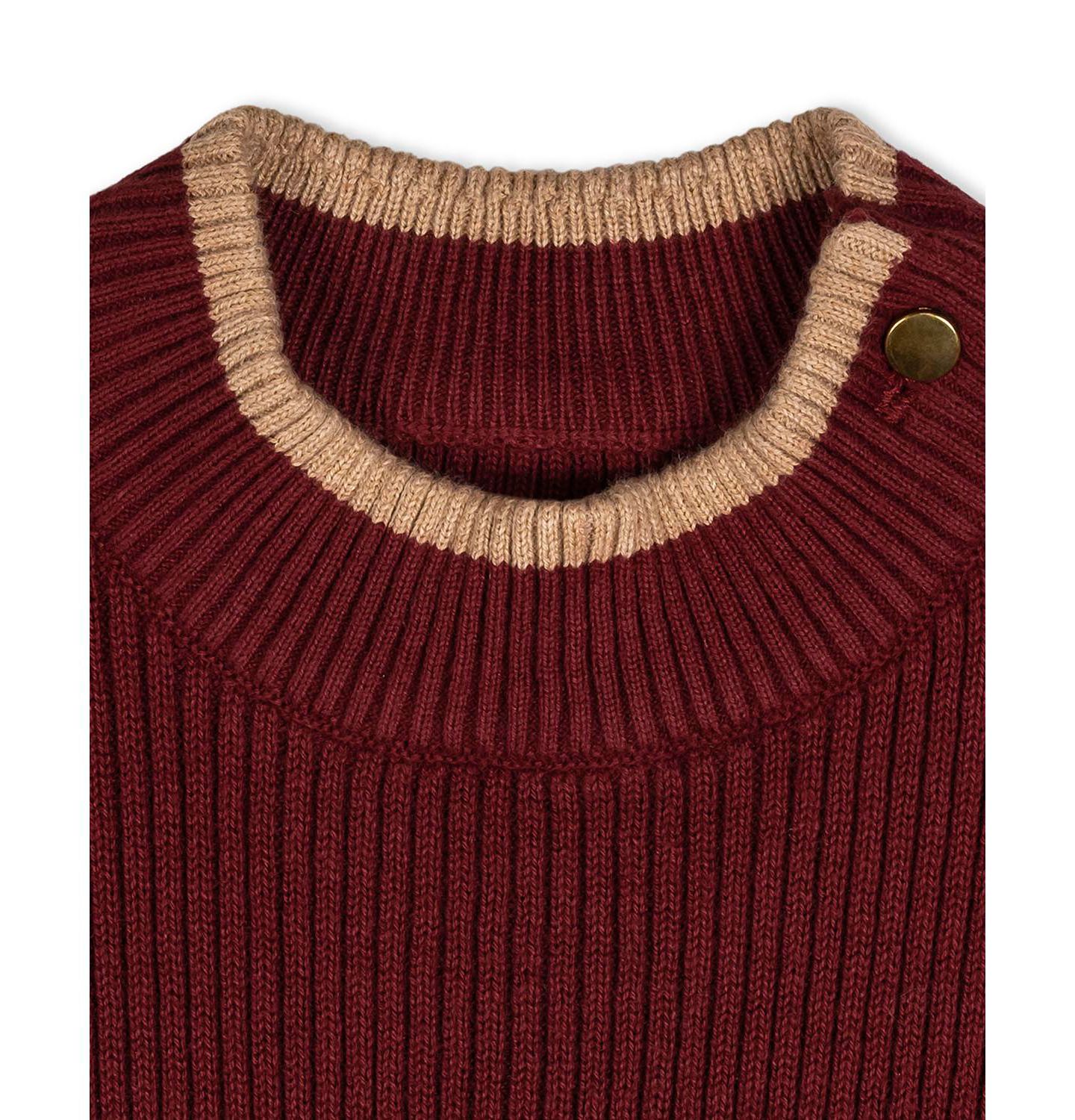 Платье Hope & Henry Organic Mock Neck Flounce Hem Sweater Dress для девочек, цвет: Тёмно-бордовый — фото 5