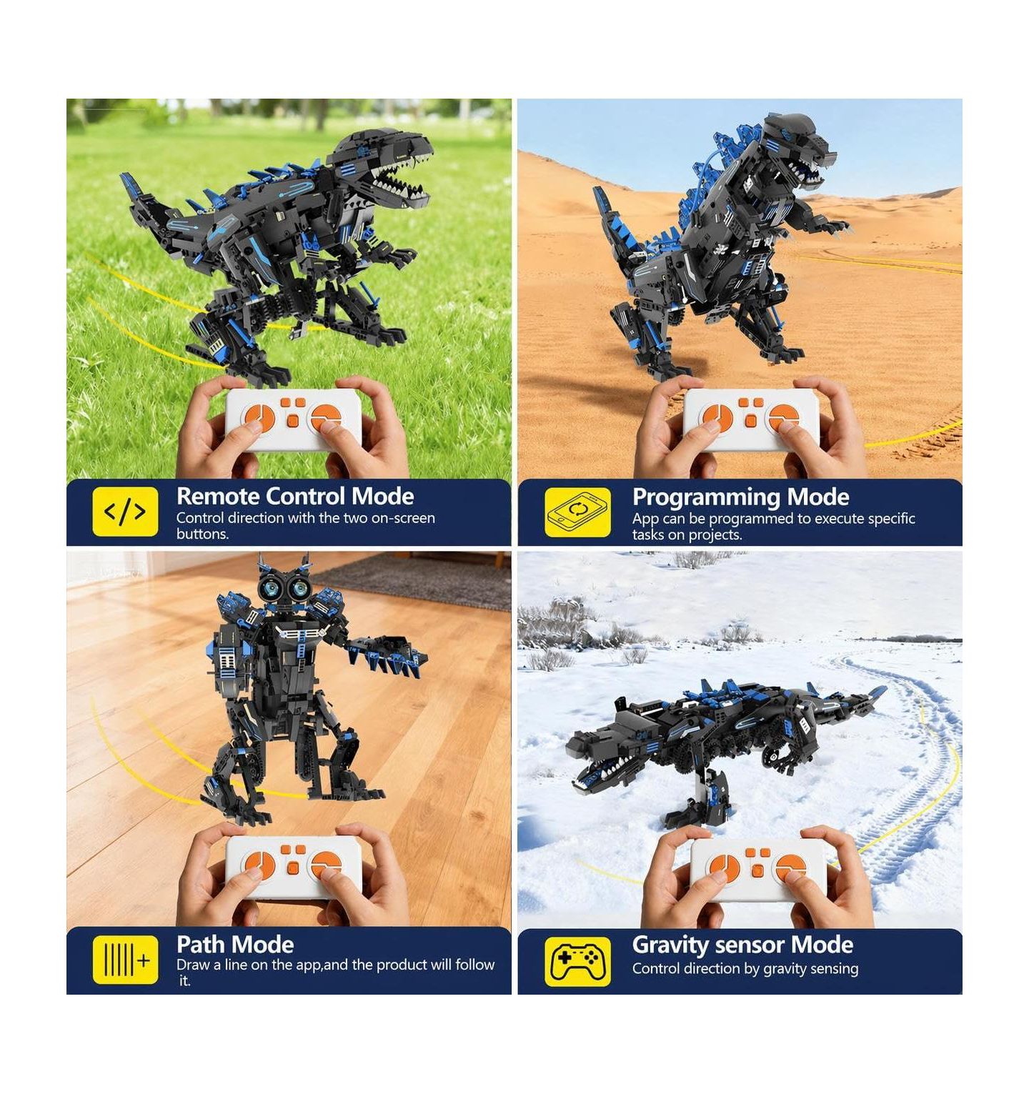 Детский конструктор homfan Dinosaur 5-in-1 Remote Control Programmable Building Set, Ages 6-12 — фото 5