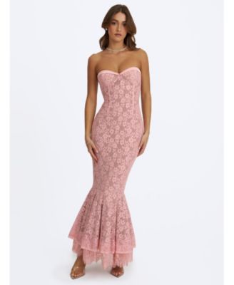 Women's Rosalyn Sweetheart Sleeveless Mermaid Lace Dress