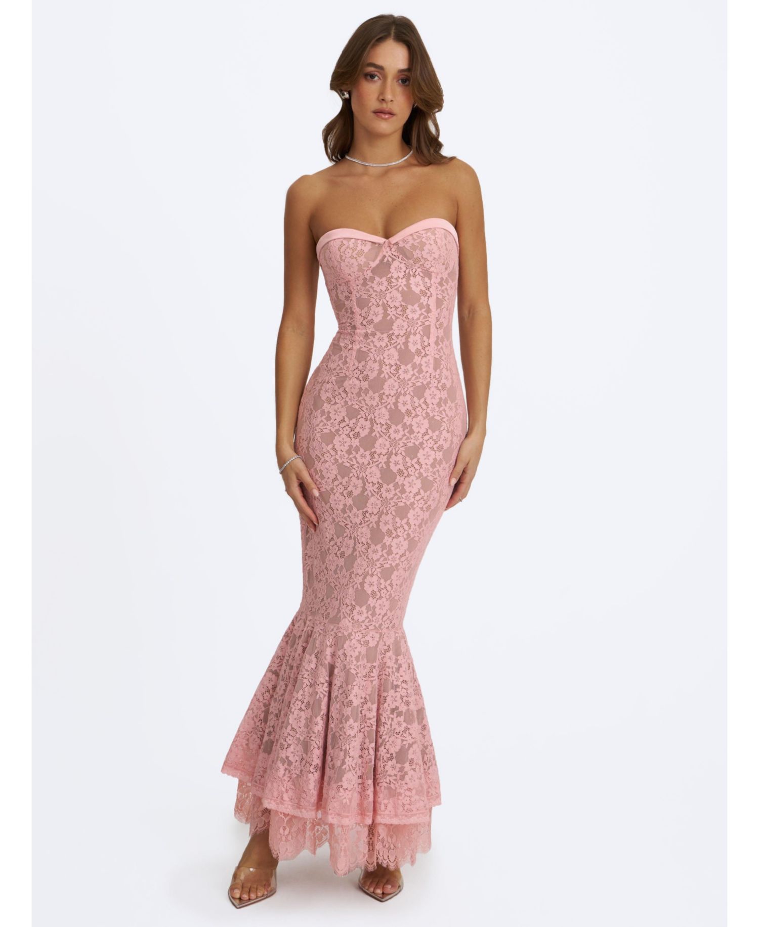 Women's Rosalyn Sweetheart Sleeveless Mermaid Lace Dress