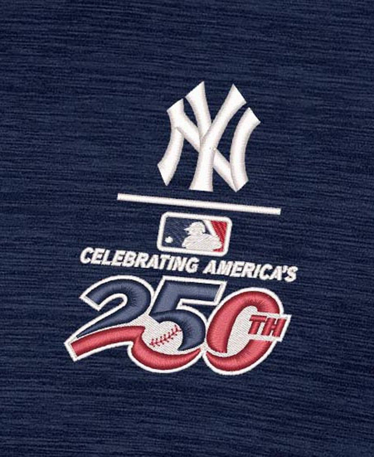 Men's Heather Navy New York Yankees Celebrating America's 250th Layout Polo Shirt