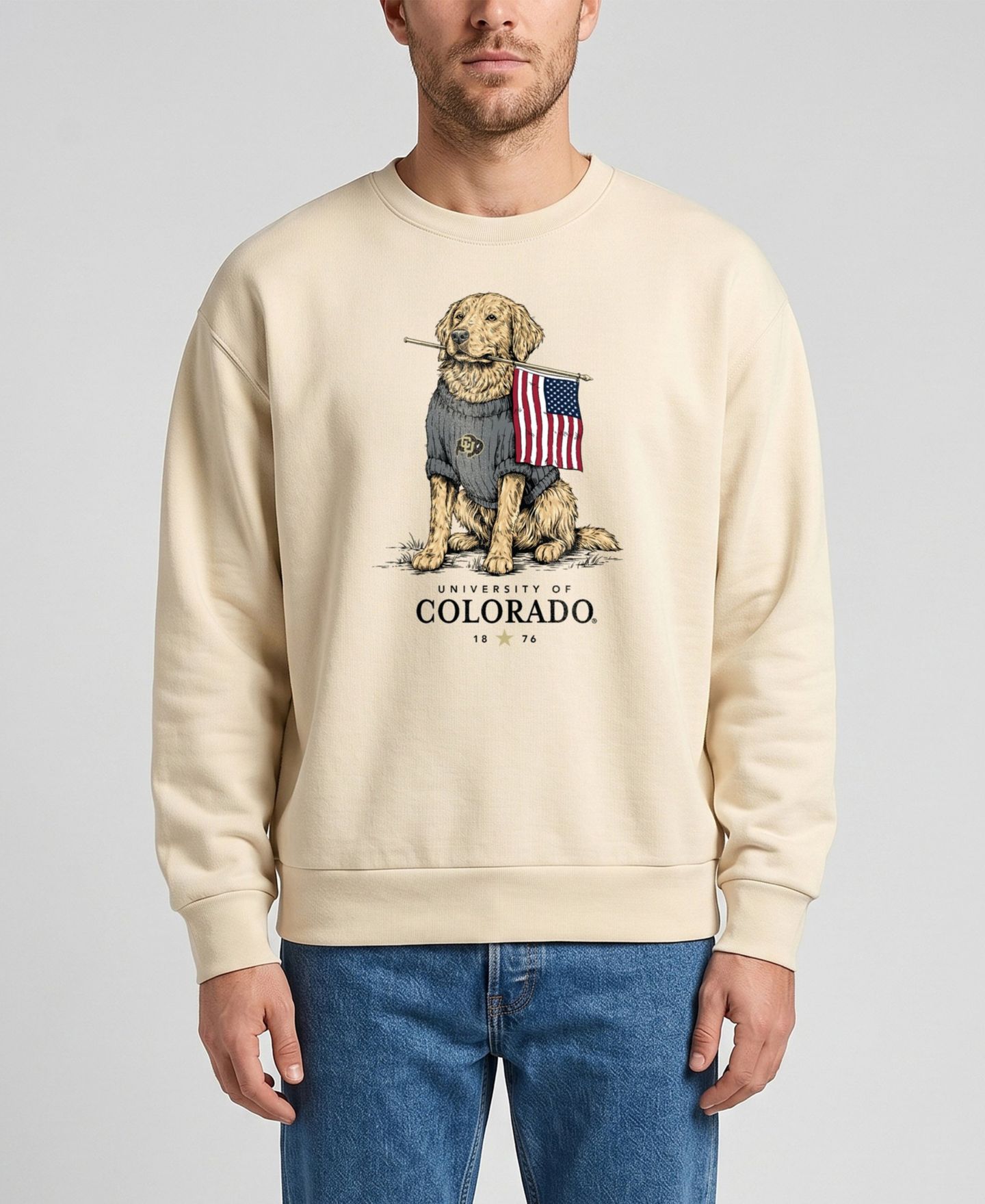 Толстовка Uscape Apparel Cream Colorado Buffaloes Americana Good Boy Ribbed Premium — фото 1