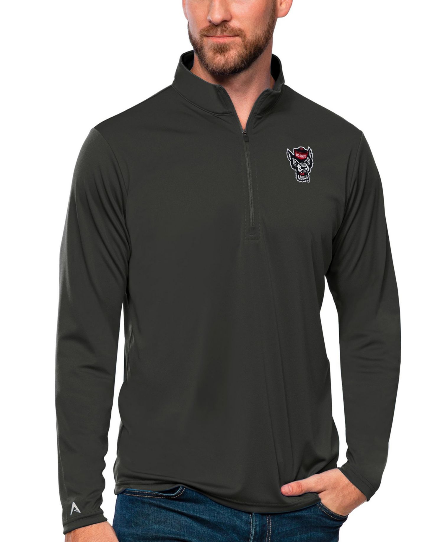 Men's Charcoal NC State Wolfpack Tribute Quarter-Zip Sweatshirt