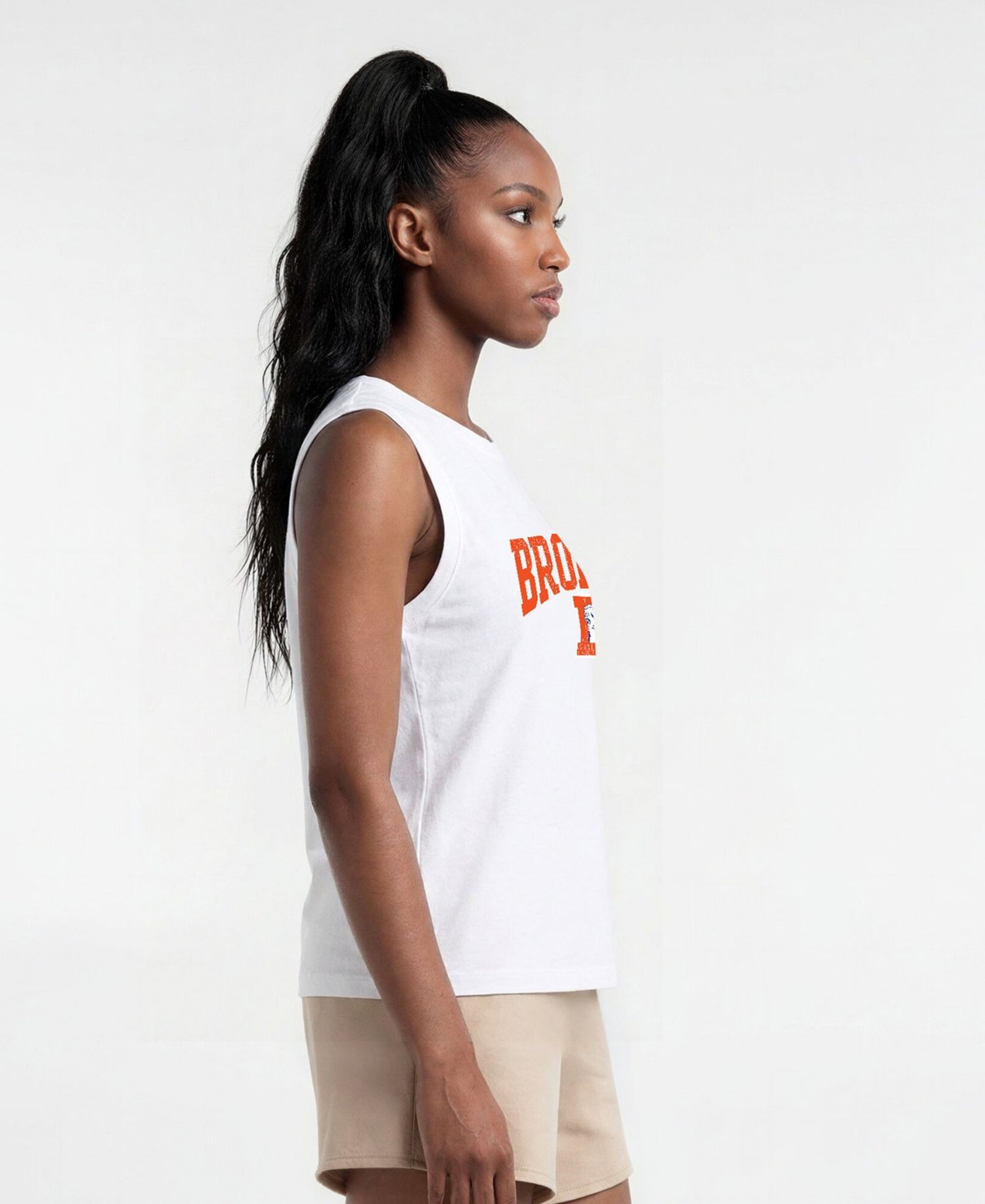 Women's Denver Broncos Crewneck Muscle Tank Top