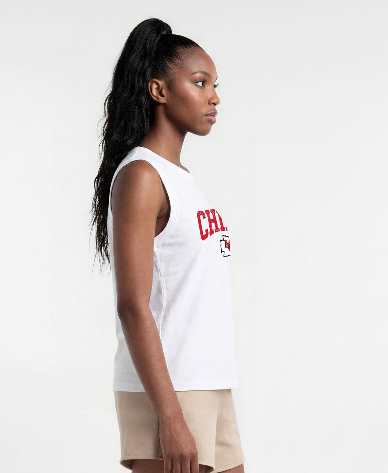 Women's Kansas City Chiefs Distressed Larger-Armhole Muscle Tank Top