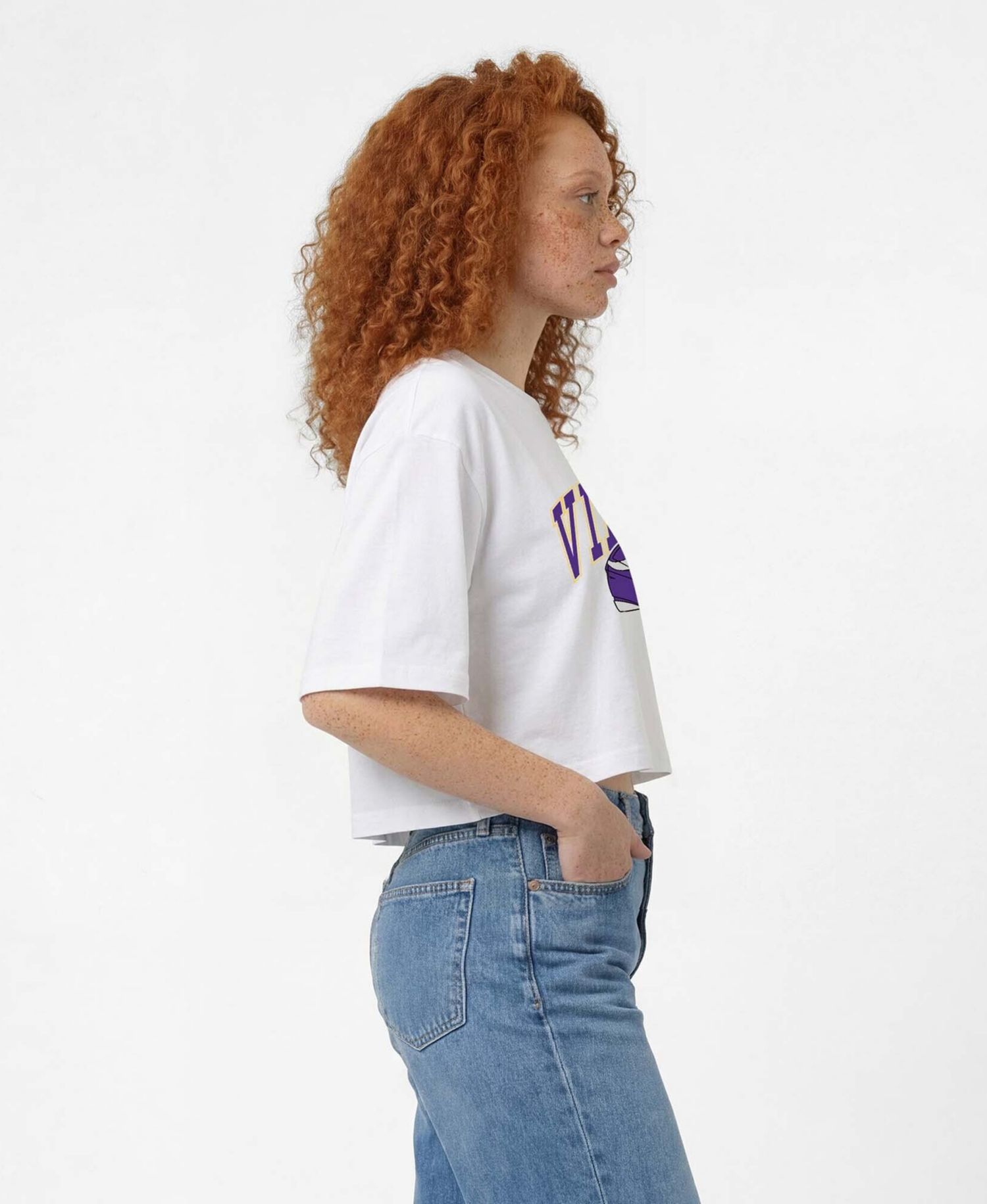Women's Minnesota Vikings Cropped Oversized T-Shirt