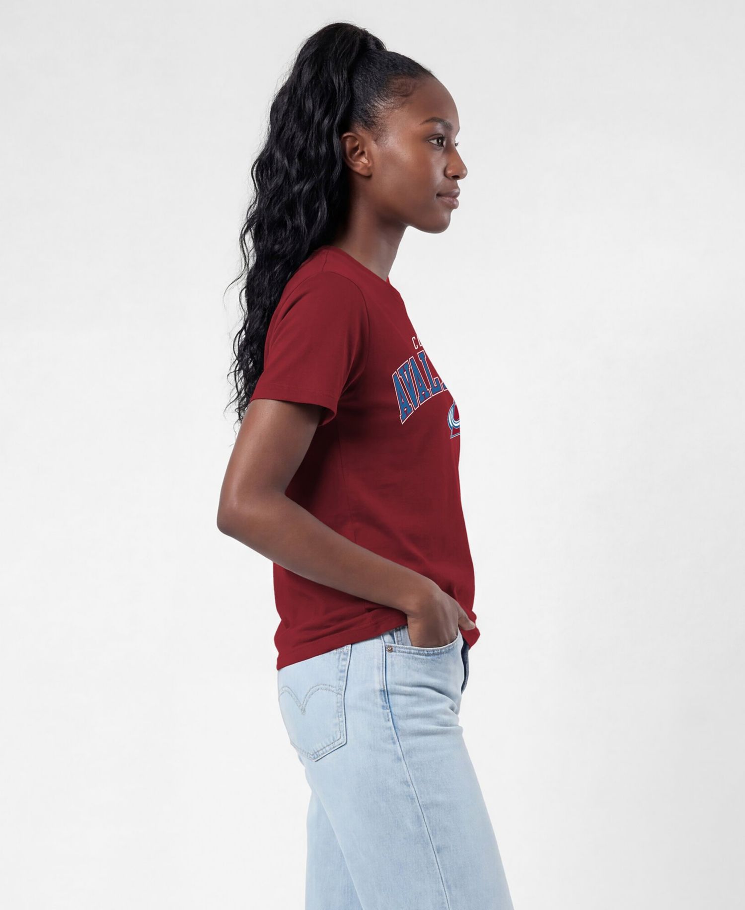 Women's Colorado Avalanche Screen-Print Crewneck T-Shirt