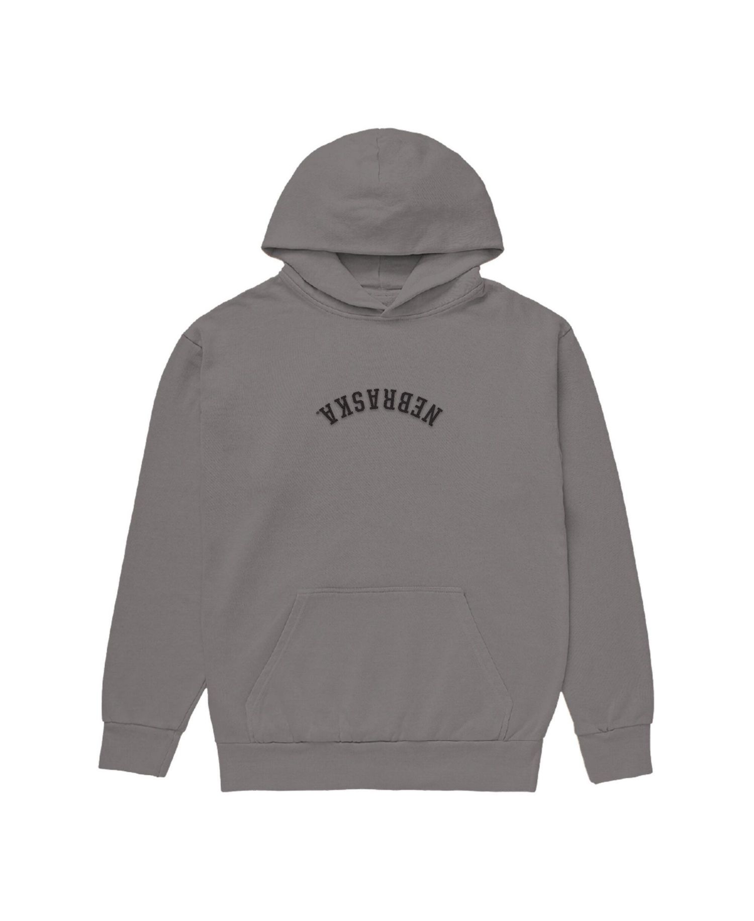 Men's Dark Gray Nebraska Huskers Upside Down Embroidered Vintage Heavyweight Hoodie