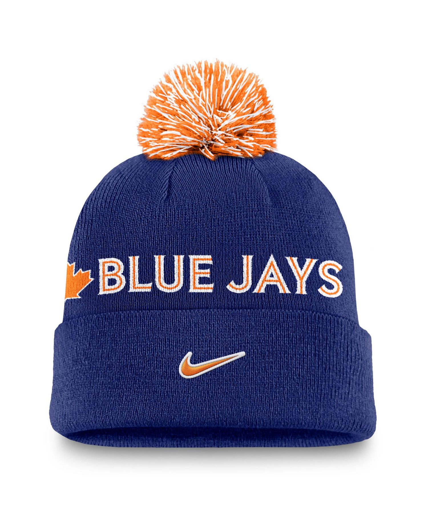 Men's Royal Toronto Blue Jays Peak Cuffed Knit Hat with Pom