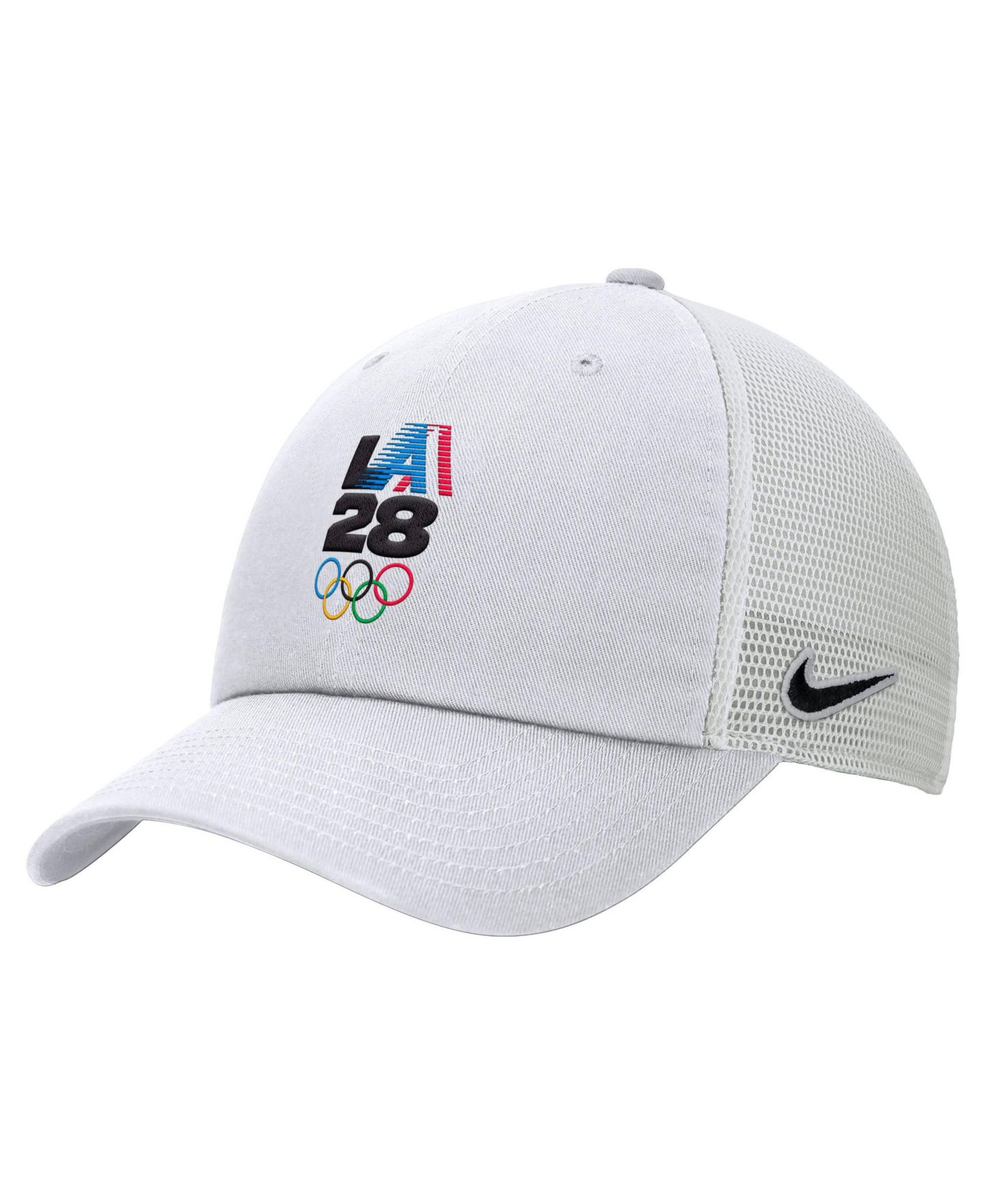 Мужская кепка Nike White LA28 Summer Olympics Club Trucker Adjustable Hat — фото 1