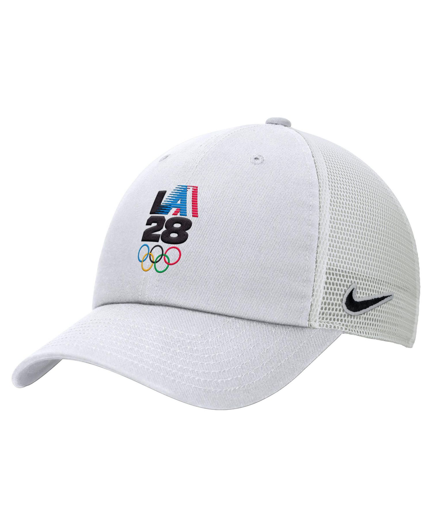 Men's White LA28 Summer Olympics Club Trucker Adjustable Hat