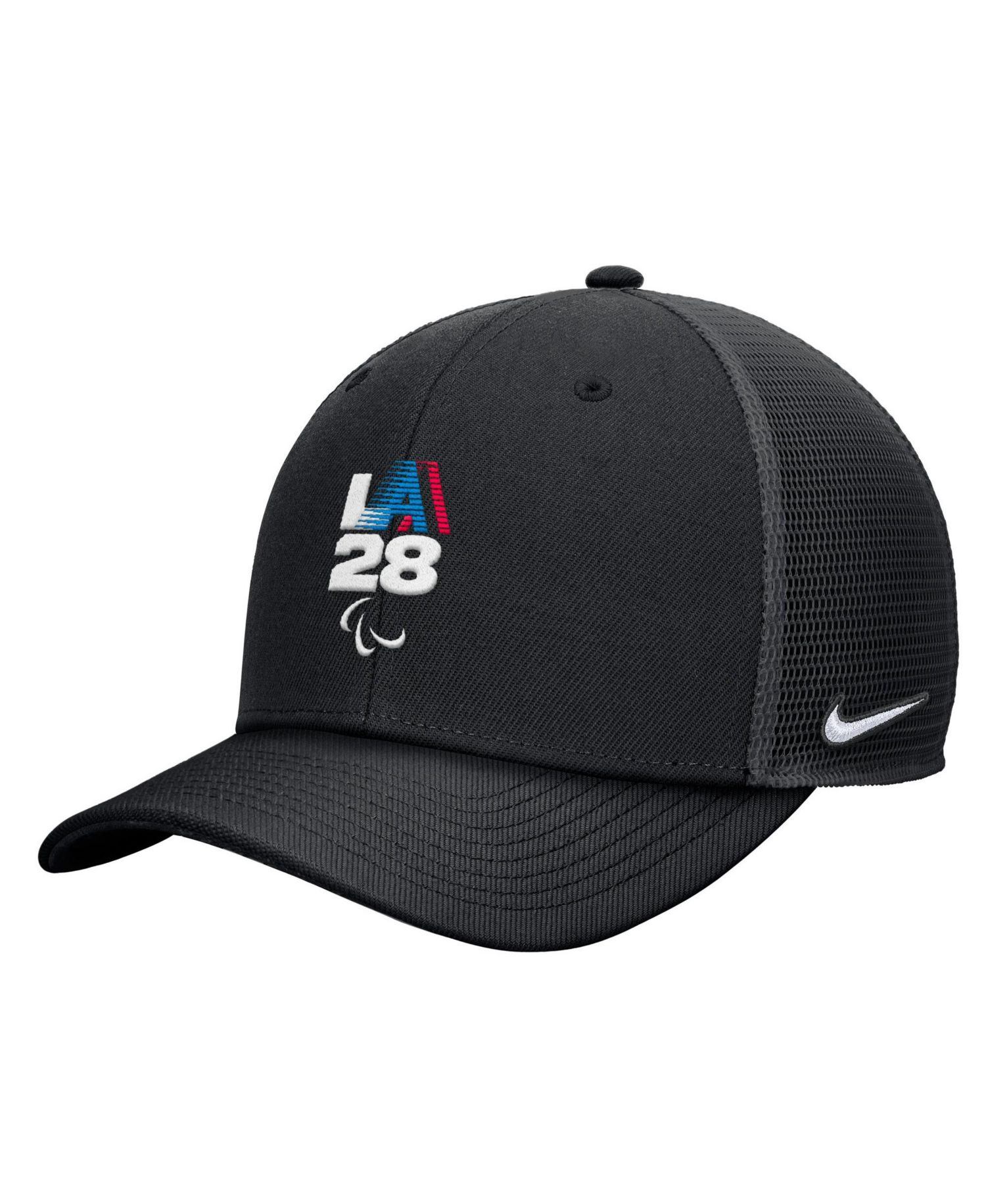 Men's Black LA28 Summer Paralympics Retro Stripe Rise Adjustable Trucker Hat
