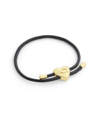 Black Signature Heart Leather Bracelet